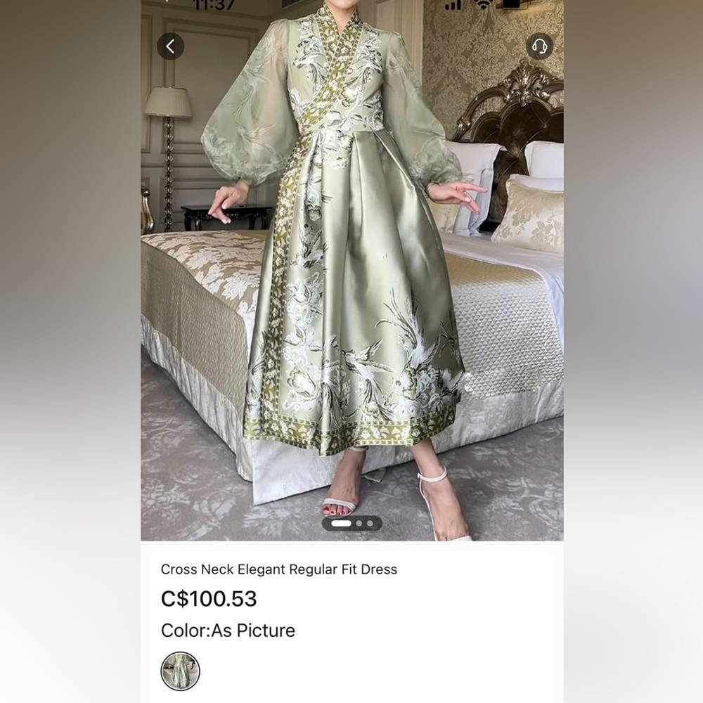 Just received this dress I ordered online but too small for me. Nice quality.